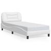 vidaXL Bed Frame with LED without Mattress "Hvar" White 90x190 cm