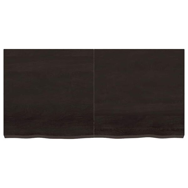 vidaXL Bordsskiva m&ouml;rkbrun 120x60x(2-6) cm behandlad massiv ek