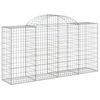 vidaXL Gabion b&aring;gformad 200x50x100/120 cm galvaniserat j&auml;rn