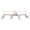 vidaXL Taklampa med 4 LED Str&aring;lkastare Satin Nickel