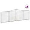 vidaXL Gabioner b&aring;gformade 8 st 400x30x120/140 cm galvaniserat j&auml;rn