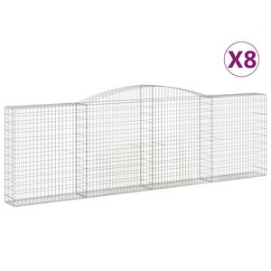 vidaXL Gabioner b&aring;gformade 8 st 400x30x120/140 cm galvaniserat j&auml;rn