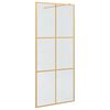 vidaXL Walk-in Duschv&auml;gg Guld 90 x 195 cm h&auml;rdat glas