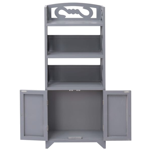 vidaXL Badrumsskåp grå 46x24x116 cm paulownia