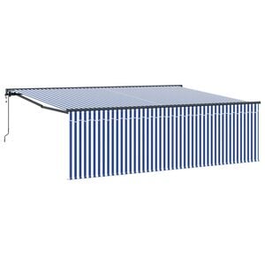 vidaXL Utdragbar markis Bl&aring; och Vit 400 &times; 300 cm