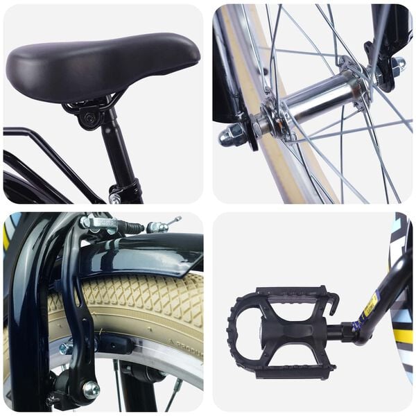 vidaXL Barncykel 24 Tum f&ouml;r 8-12 &aring;r gamla Svart