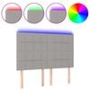 vidaXL S&auml;nggavel LED ljusgr&aring; 144x5x118/128 cm tyg