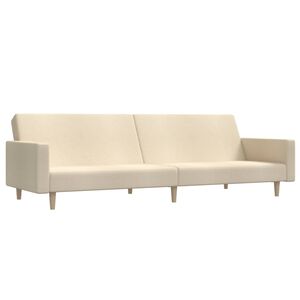 vidaXL B&auml;ddsoffa 2-sits gr&auml;ddvit tyg