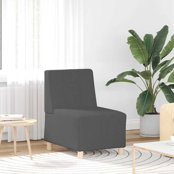 vidaXL | Modulsofa utan armst&ouml;d | M&ouml;rkgr&aring; 55 x 74 x 82 cm Mockatyg