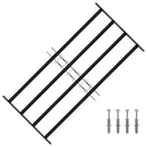 vidaXL F&ouml;nstergaller 115 x 60 cm Pulverlackerat st&aring;l Svart