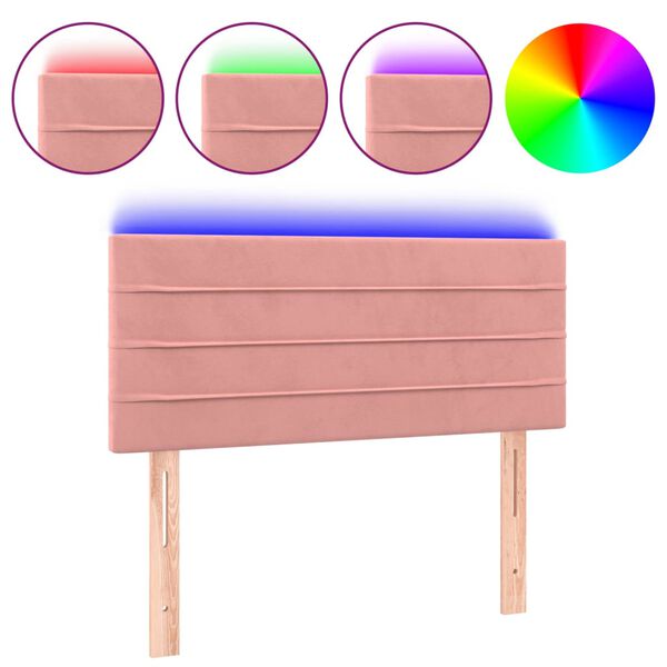 vidaXL S&auml;nggavel LED rosa 90x5x78/88 cm sammet