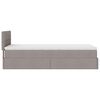 vidaXL Ottoman s&auml;ngram med madrass taupe 80x200 cm tyg