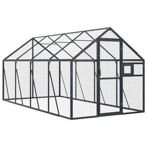 vidaXL F&aring;gelvolj&auml;r antracit 1,79x4x1,85 m aluminium