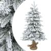 vidaXL Mini-julgran flockad 45 cm PVC och PE Gr&ouml;n och Vit