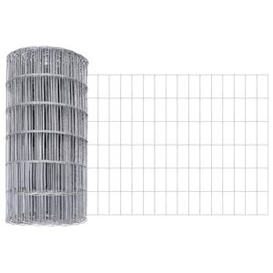 vidaXL Eurogärdsel Silver 0.4 x 50 m Varmförzinkat järn