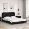 vidaXL Bed with Mattress "Hvar" Black and White 140x200 cm Faux Leather