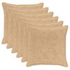 vidaXL Kudd&ouml;verdrag 6 st HOUTEN Gr&auml;ddvit 65 x 65 cm Faux Kaninp&auml;ls