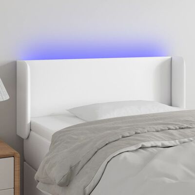 vidaXL Sänggavel LED vit 83x16x78/88 cm konstläder