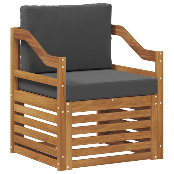 vidaXL Utomhussoffset Massivt akaciatr&auml; och polyester Naturf&auml;rg