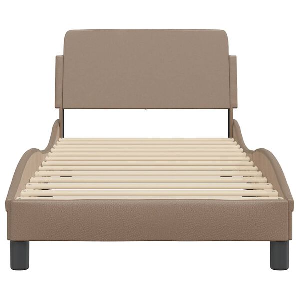 vidaXL Bed Frame "Dover" Cappuccino 90x200 cm Faux Leather