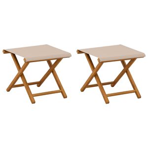 vidaXL Deck Chair 2 st Massiv Eukalyptus Tr&auml; Beige