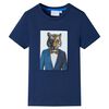 T-shirt med korta &auml;rmar f&ouml;r barn m&ouml;rkbl&aring; 128