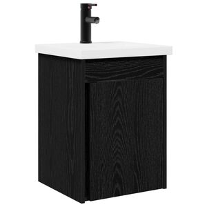 vidaXL Badrumsspegel med kran Svart ek 42 x 40 x 74,5 cm