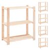 vidaXL F&ouml;rvaringshylla 3 hyllor 5 st 80x38x90 cm massiv furu 150 kg