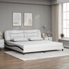vidaXL Bed Frame with LED without Mattress "Hvar" White and Black 200x200 cm