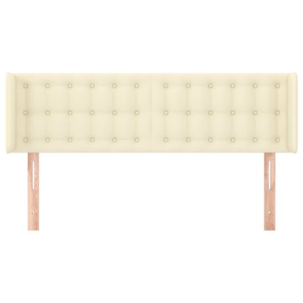 vidaXL S&auml;nggavel med kanter gr&auml;ddvit 147x16x78/88 cm konstl&auml;der