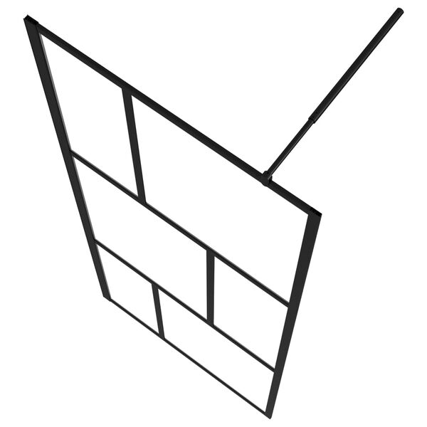 vidaXL Duschvägg till duschkabin härdat glas svart 80x195 cm
