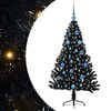 vidaXL Konstgjord F&ouml;rbelyst Julgran Svart 150 cm PVC