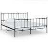 vidaXL S&auml;ngram utan madrass svart metall 160x200 cm