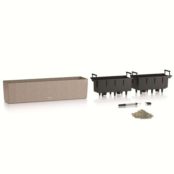 LECHUZA Odlingsenhet BALCONERA Stone 80 ALL-IN-ONE beige
