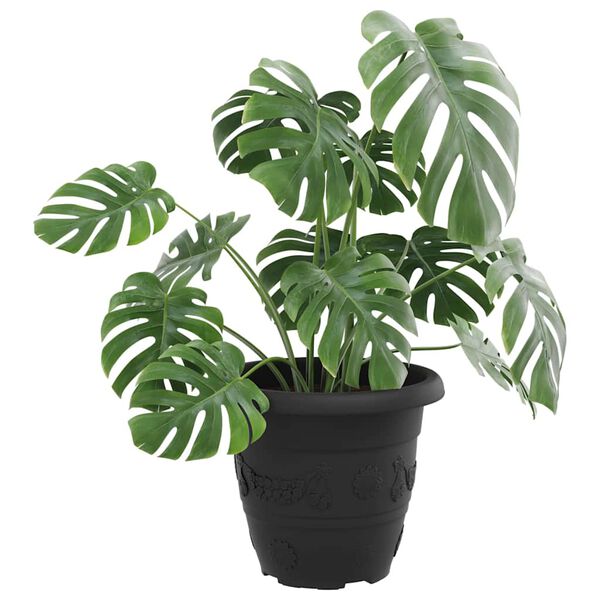 vidaXL Rund Blomkruka 6 pcs Svart &Oslash; 26 x 21.5 cm Plast