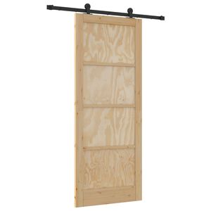 vidaXL Skjutd&ouml;rr ORKDAL Naturlig 86 x 211 cm Massiv furu