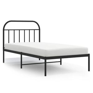 vidaXL S&auml;ngram med huvudgavel metall svart 100x190 cm
