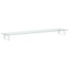 vidaXL Sk&auml;rmst&auml;ll vit 100x20x8 cm h&auml;rdat glas och metall