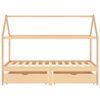 vidaXL Barnsäng med lådor massiv furu 90x200 cm
