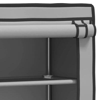 vidaXL Hylla för tvättmaskin med 2 hyllplan grå 71x29,5x170,5 cm järn