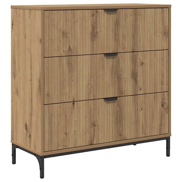 vidaXL Sideboard med låda artisan ek 79,5 x 33 x 82 cm Konstruerat trä