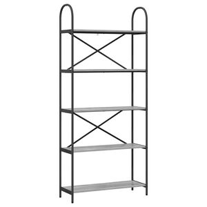 vidaXL Hyllsystem 5 niv&aring;er 80 x 30 x 183 cm Konstruerat tr&auml; Gr&aring; Sonoma
