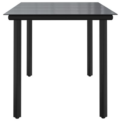 vidaXL Trädgårdsbord svart 160x80x74 cm härdat glas