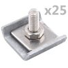 vidaXL Sammankopplare galler 25 set silver