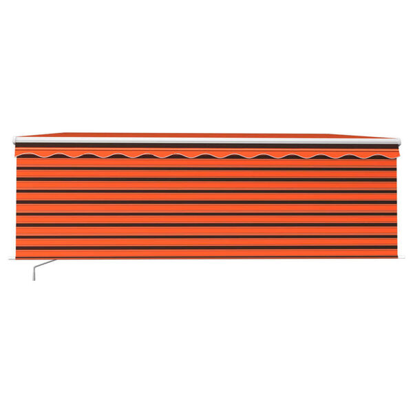 vidaXL Manuell markis med rullgardin 4,5x3m orange/brun