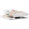 vidaXL S&auml;ngram utan madrass vit 150x200 cm massiv furu