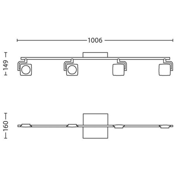 Philips myLiving LED-spotlights Millennium 4x4,5 W vit 531943116