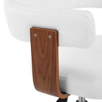 vidaXL Snurrbar matstol böjträ och konstläder vit