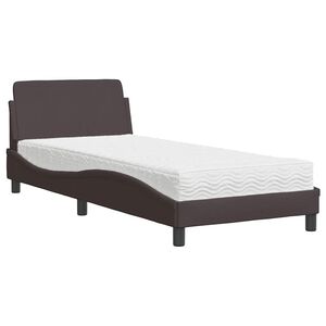 vidaXL S&auml;ng med madrass Dover m&ouml;rkbrun 80x200 cm tyg