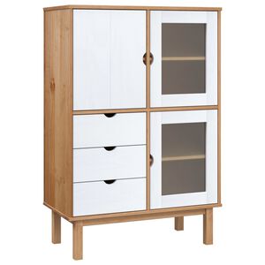 vidaXL Sk&auml;nk OTTA brun&vit 85x43x125 cm massiv furu